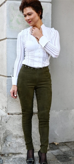 BTF / Notyz - Skindleggins - Ruskind - 10.481 - Army - Oliven 