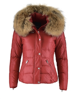 Zora - Dark Red/Rød - Raccoon Fur