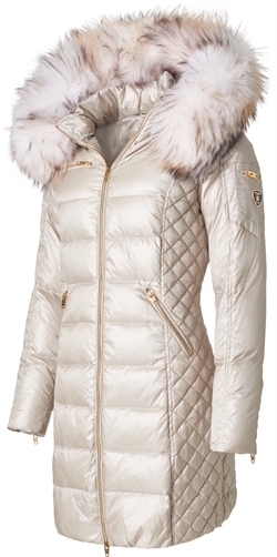 Ciara -  Moonbeam - Light Beige - Raccoon Fur 