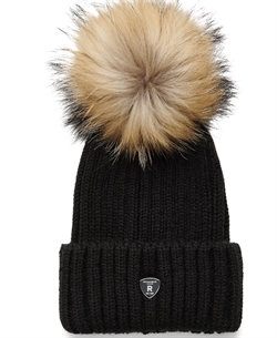 Pom Pom Beanie - Sort - Natur - Raccoon