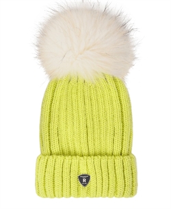 Pom Pom Beanie Hue  - Lime / Raccoon