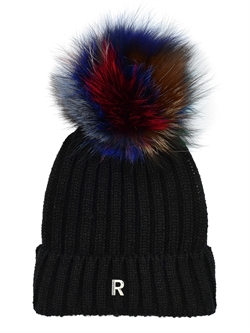 Pom Pom Beanie - Sort - Multi - Raccoon
